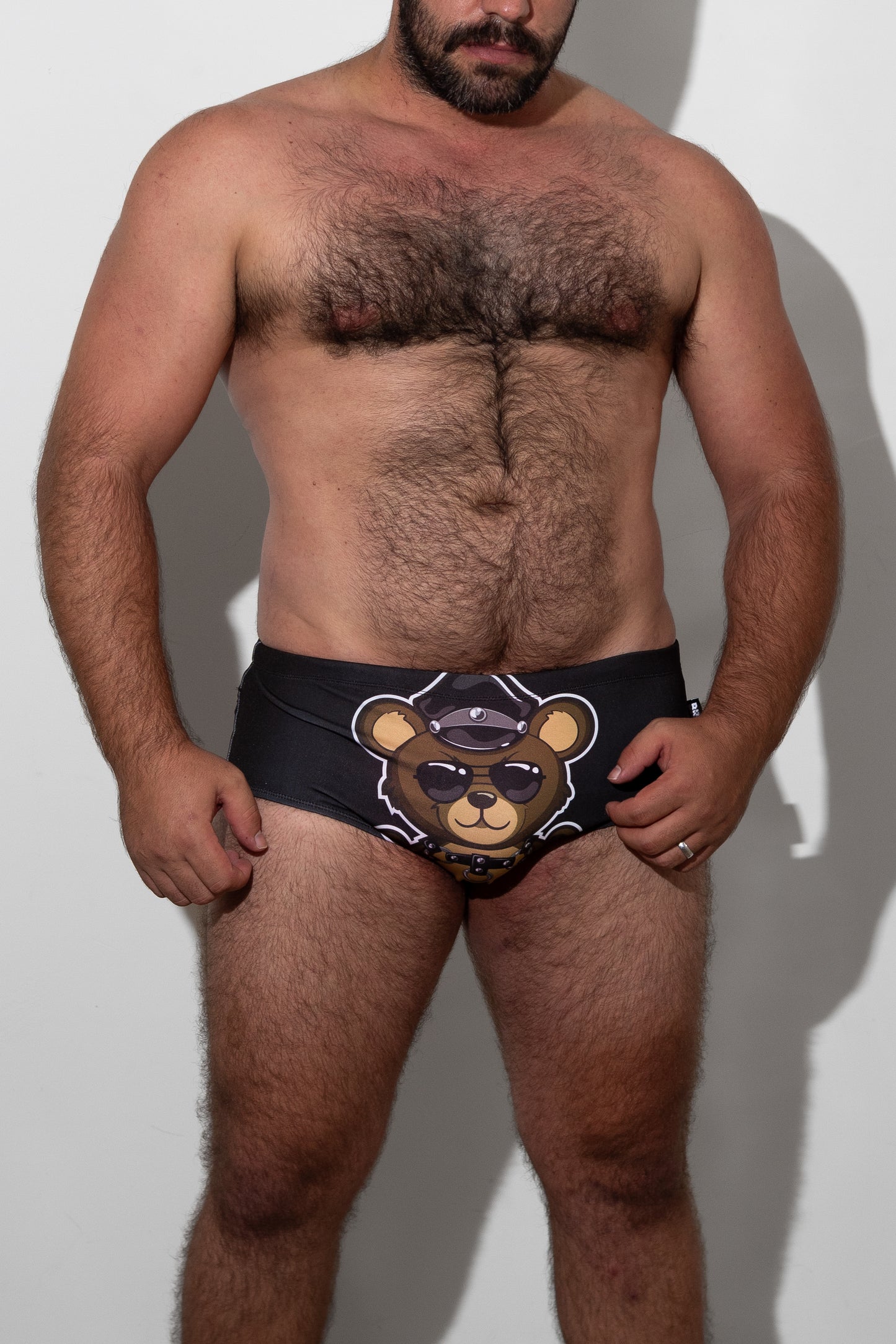 LEATHER TEDDY SWIM SQUARE CUT