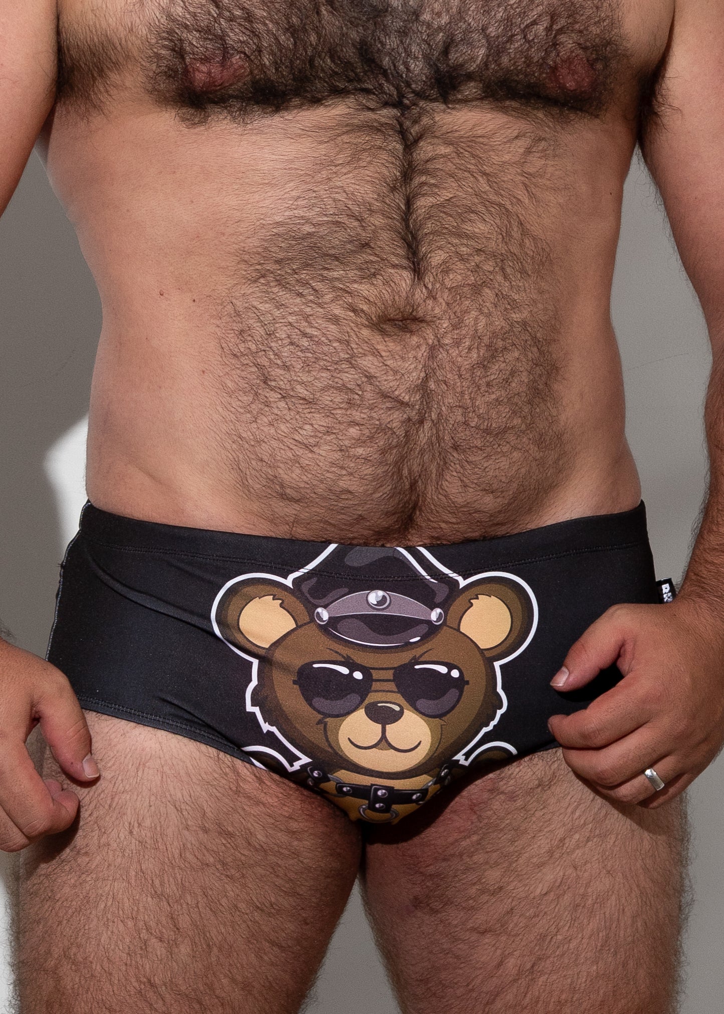 LEATHER TEDDY SWIM SQUARE CUT
