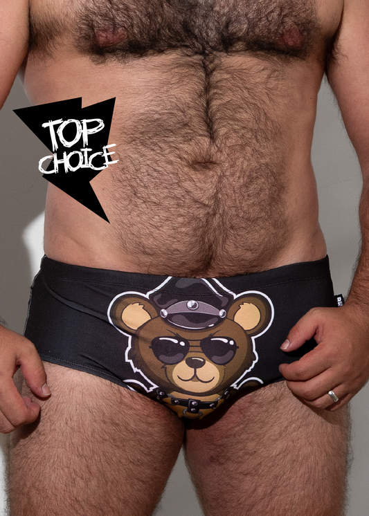 LEATHER TEDDY SWIM SQUARE CUT